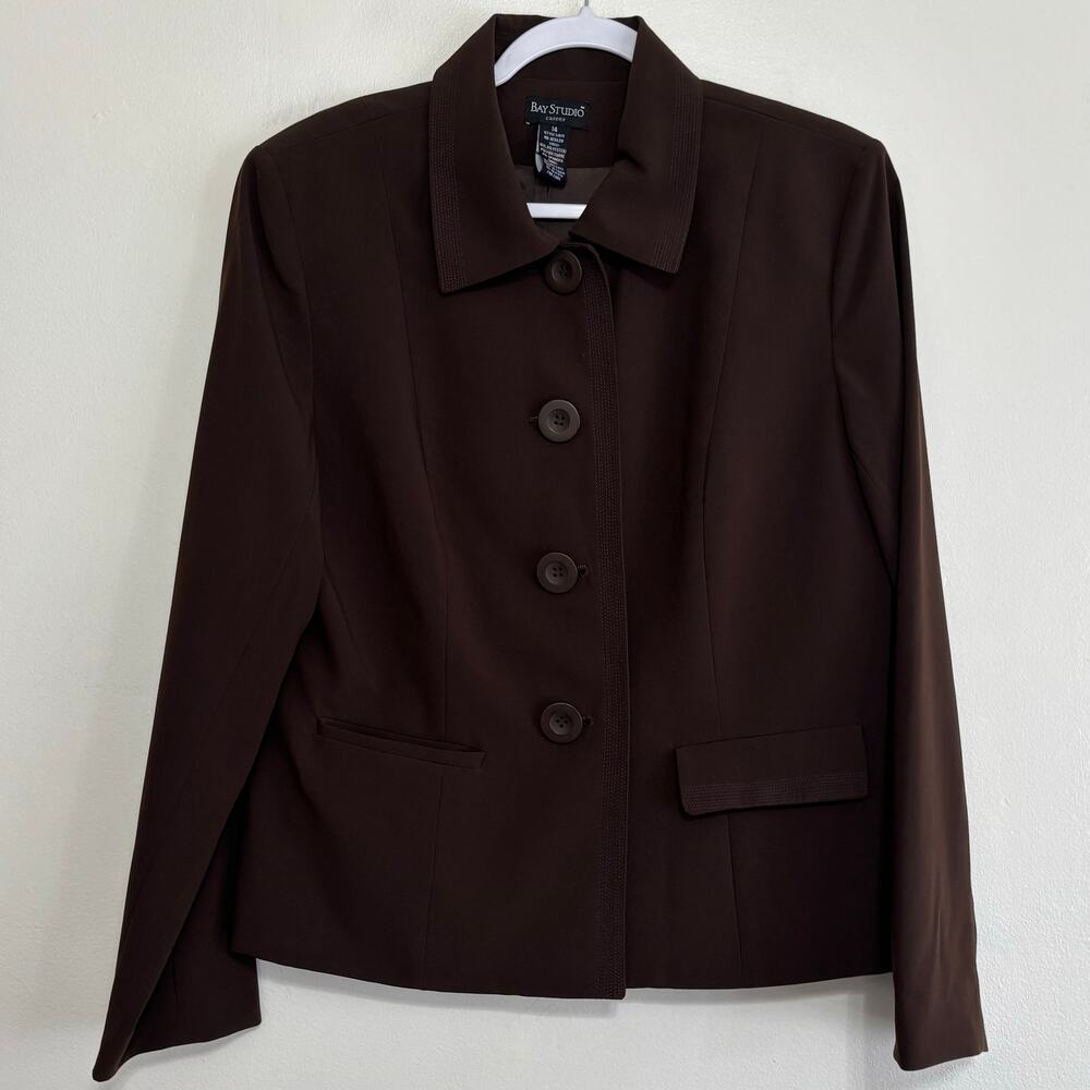 Bay Studio Career Brown Jacket Blazer Size 14